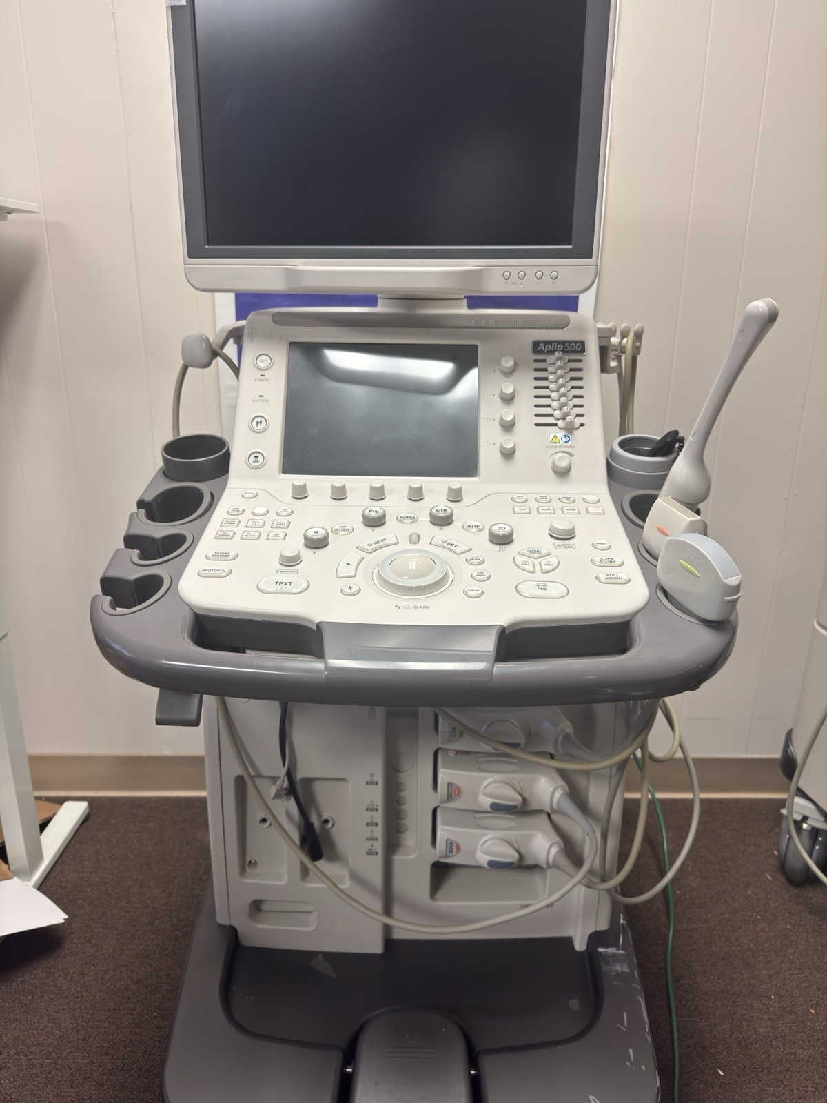 Toshiba Canon Aplio 500 TUS-A500 Ultrasound Machine With 3 Probes V7.0 Year 2016