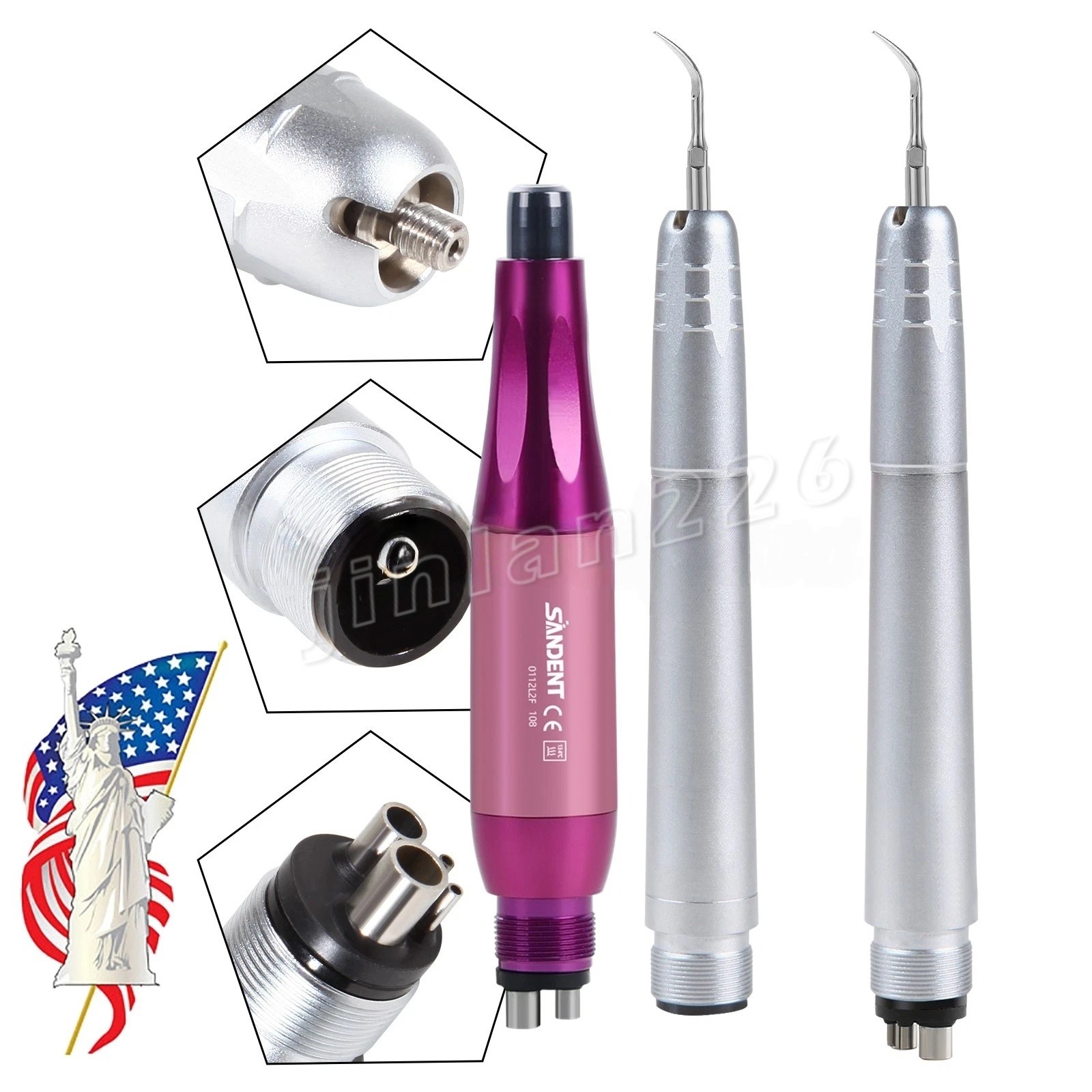 Dental PANA MAX LED High Speed Push Button Handpiece Air Turbine PAX TU B2 M4