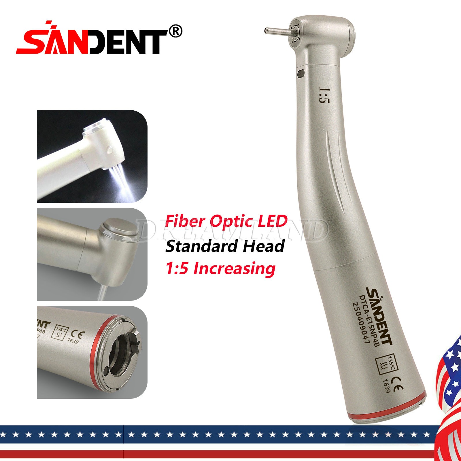 Woodpeck Style 1:5 High Speed Handpiece for MT2 MT3 Dental Electric Motor