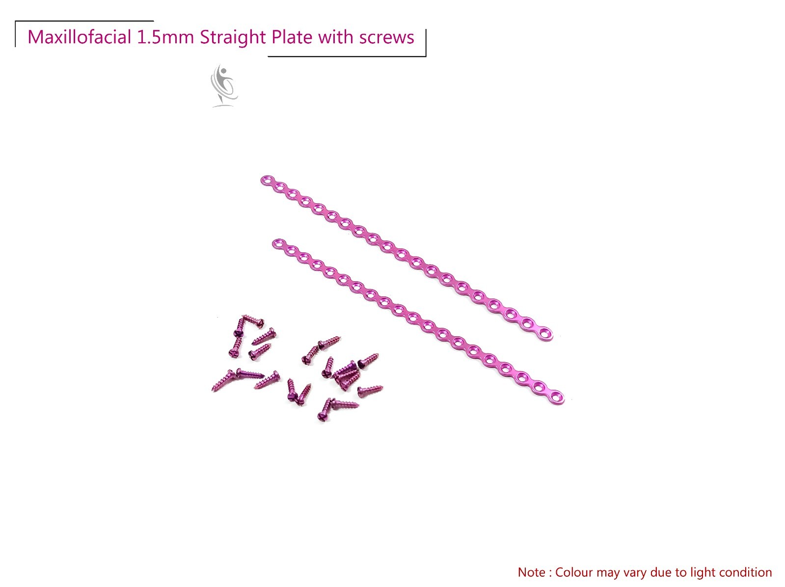 Maxillofacial 1.5mm Straight Plate 20H with screws veterinary