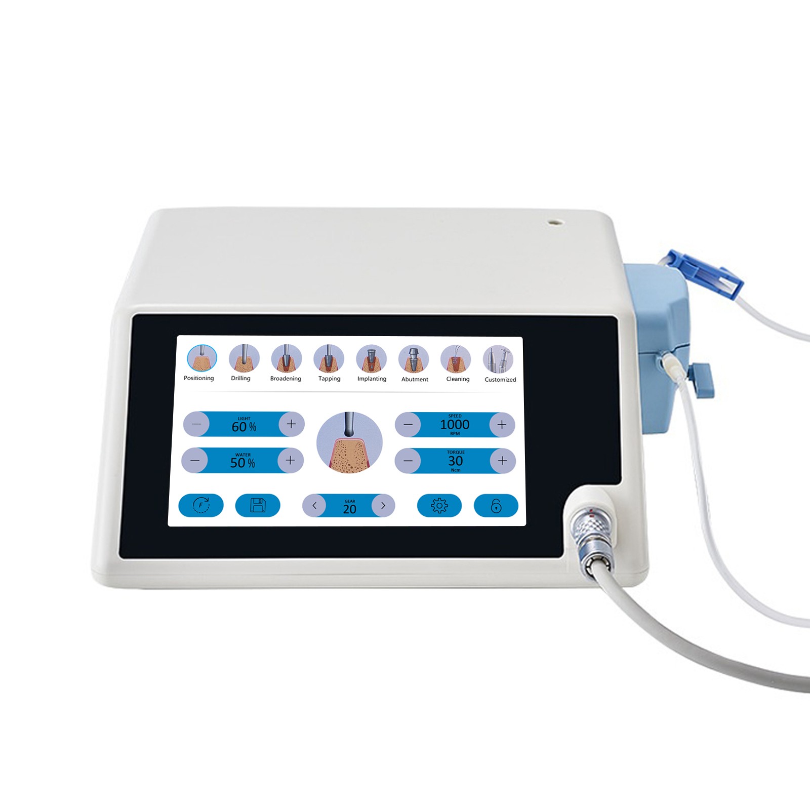 Dental Implant Motor Brushless Surgical Touch Screen Machine +20:1 LED Handpiece