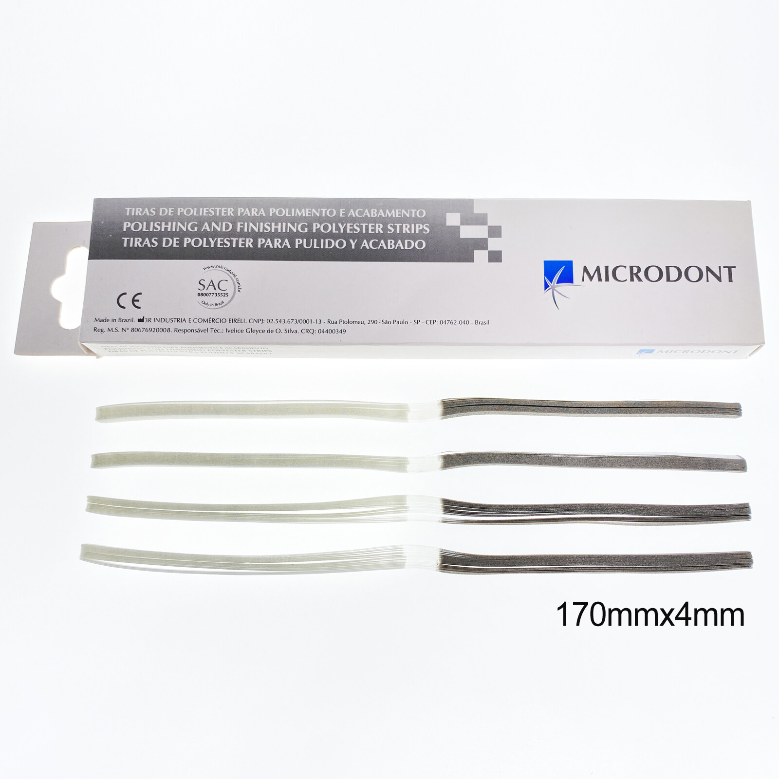 100Pcs/Box Dental Composite Polishing Strips 4 mm Polyester Fine/Coarse Grit