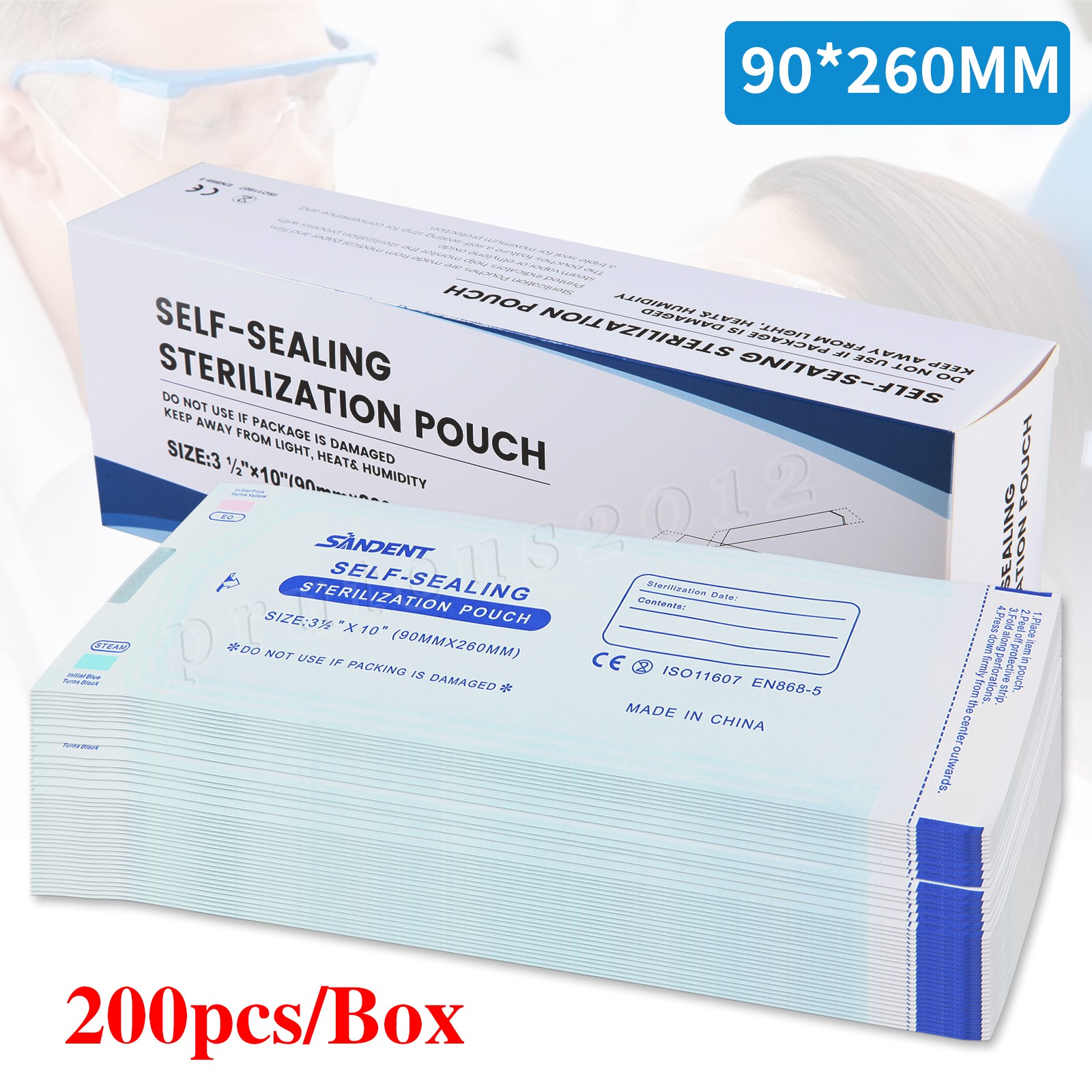 3.5″ X 10″ Self-Sealing Sterilization Pouches for Autoclave (Choose Quantity)