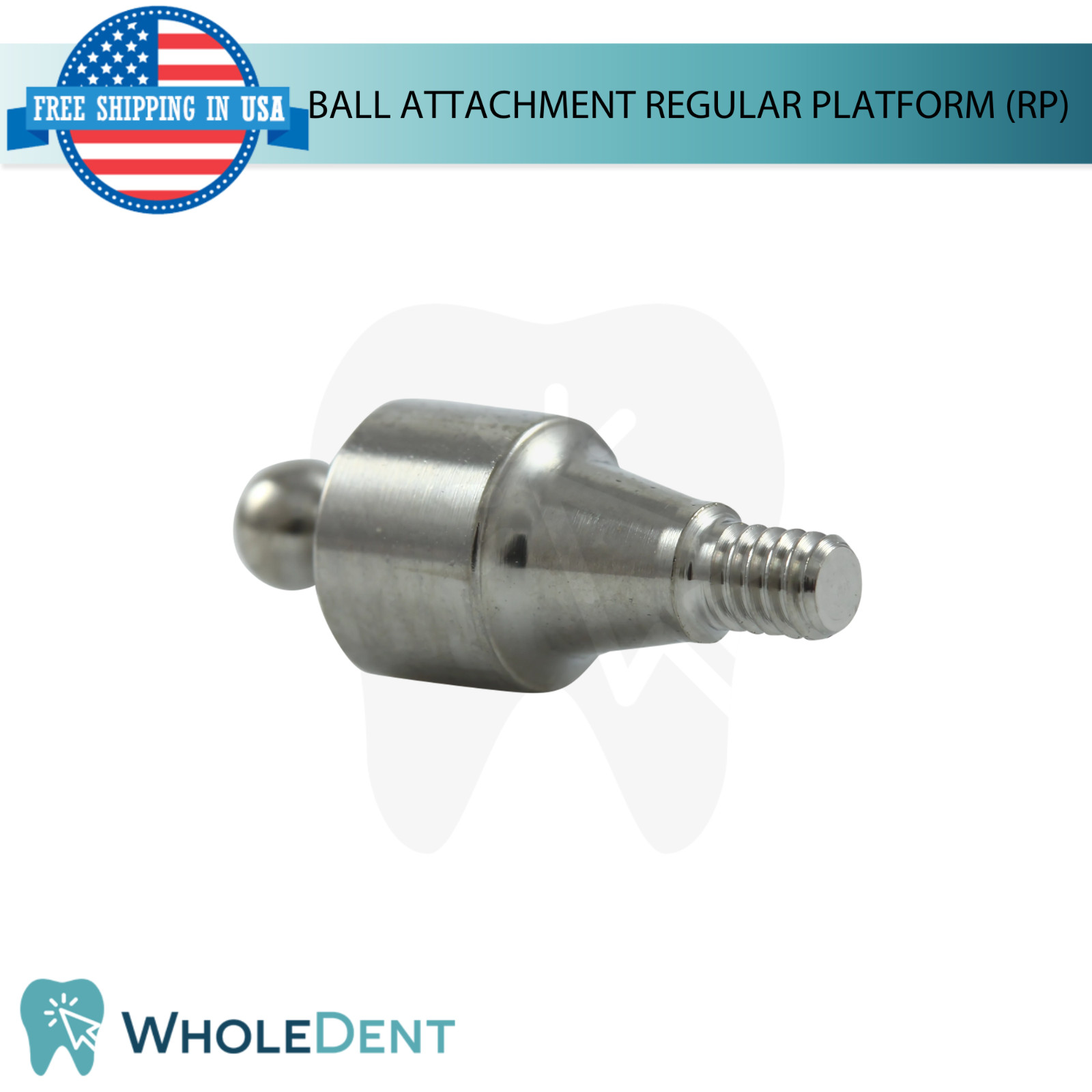 5x Straight Ball Attachment Regular Platform Ø3.8mm Conical Hex 2.65mm System