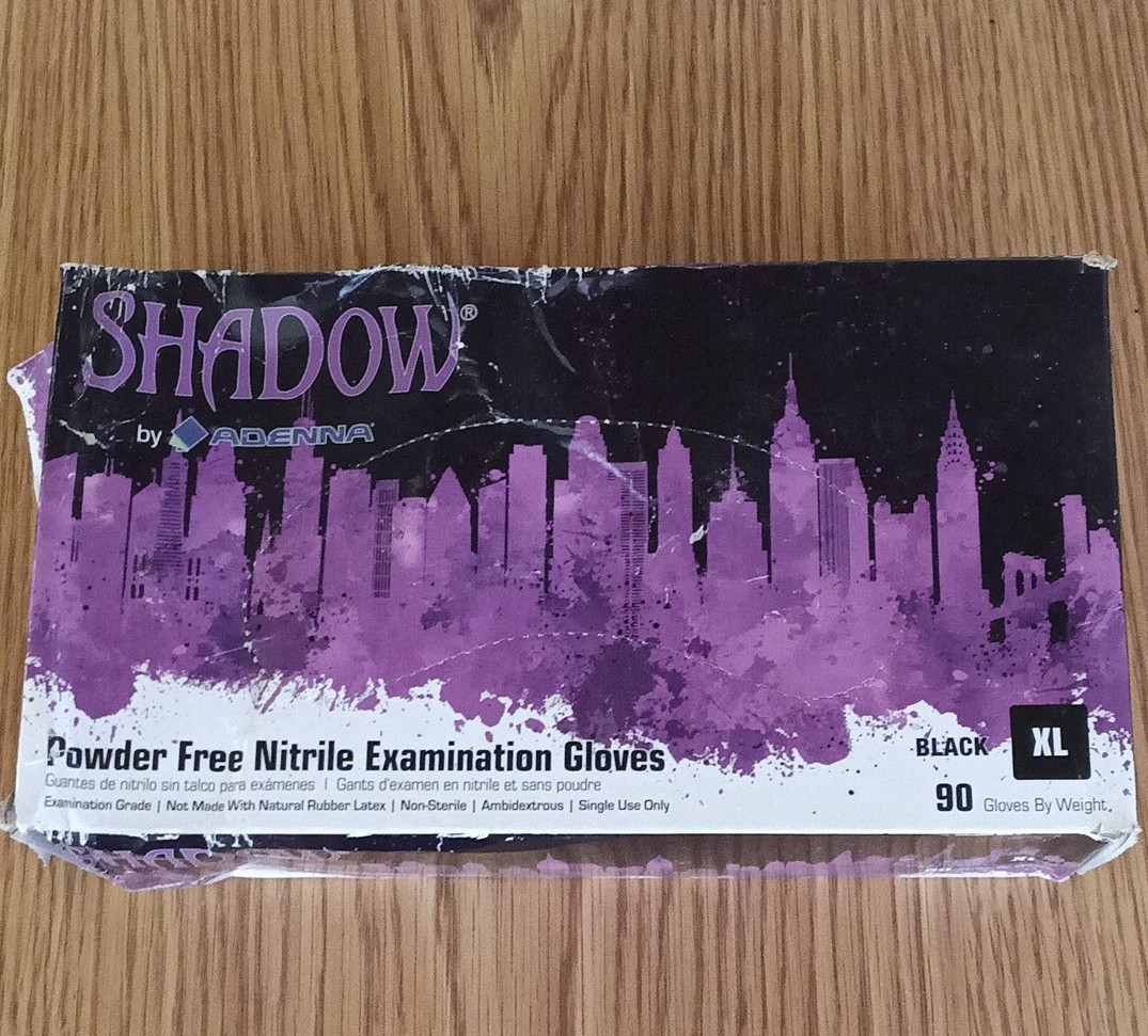 Adenna Shadow Nitrile Exam Gloves Powder-Free Black Extra Large XL