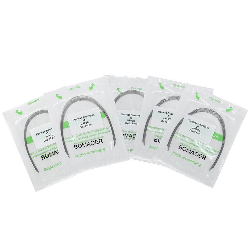 200Packs Dental Orthodontic Staineless Steel Round Arch Wire Ovoid Form 014Upper