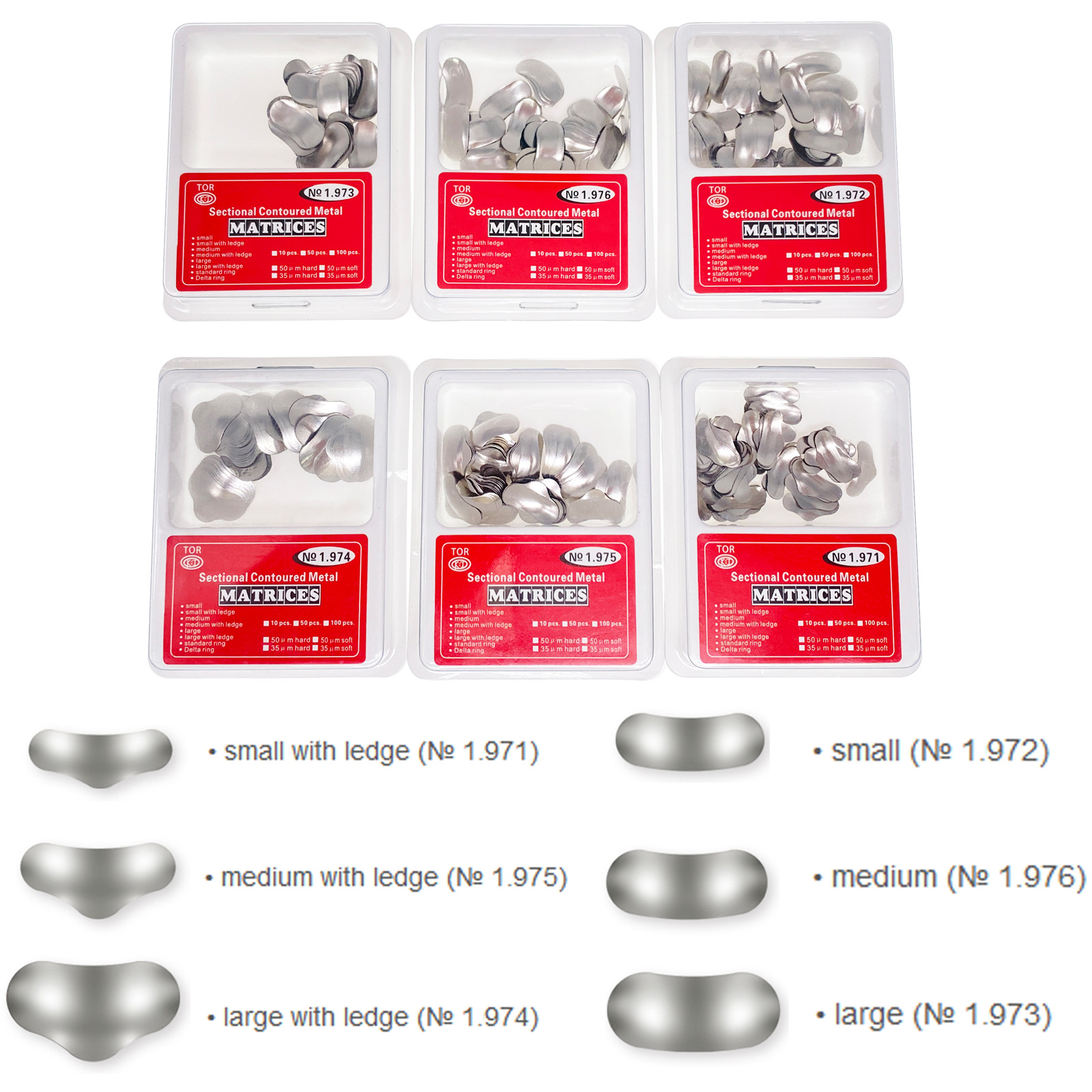 Dental Matrix Bands Sectional Contoured Twin Matrices Proximal Anterior Strips