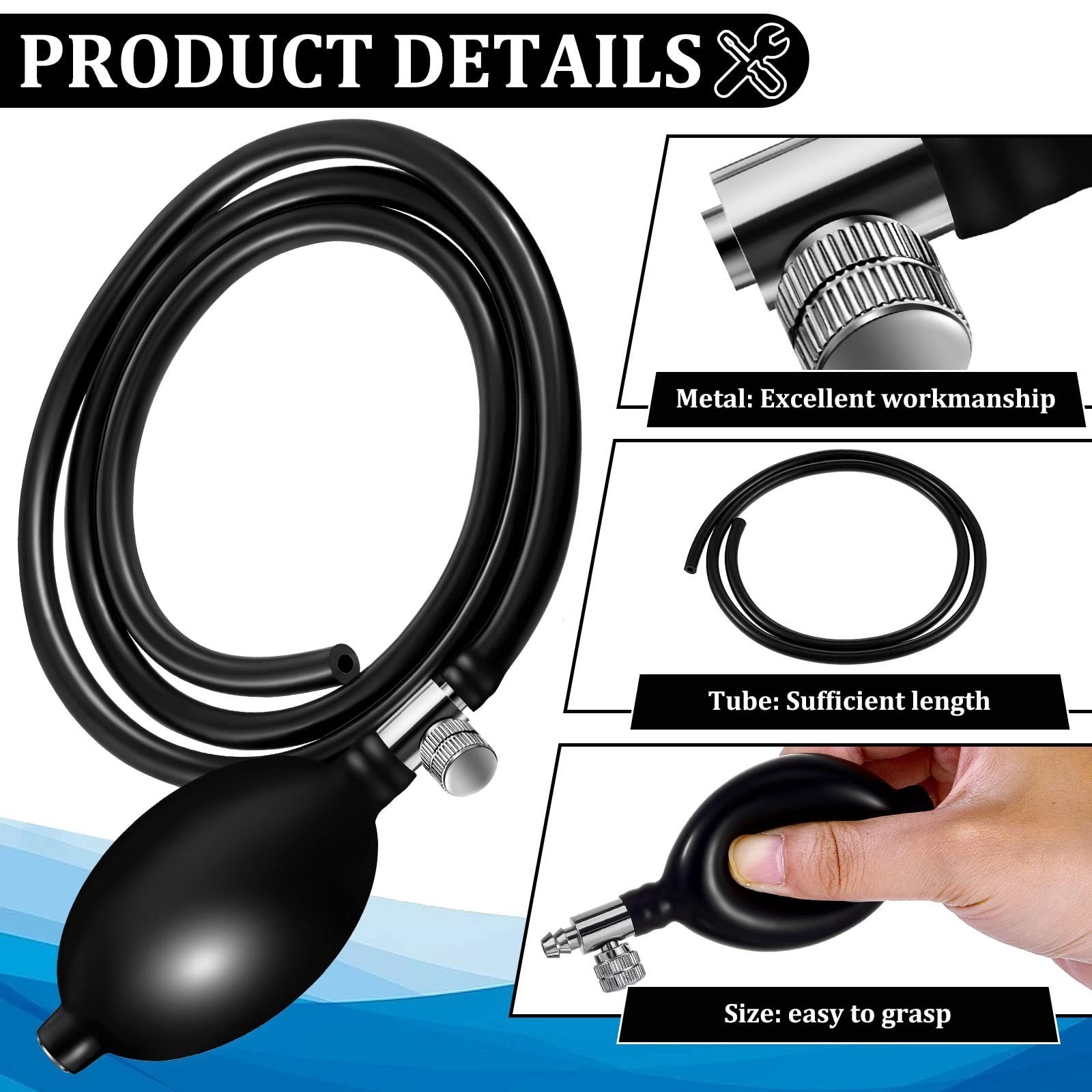 Fabbay Blood Pressure Bulb Pump Replacement Set with Tubing – Manual Monitor