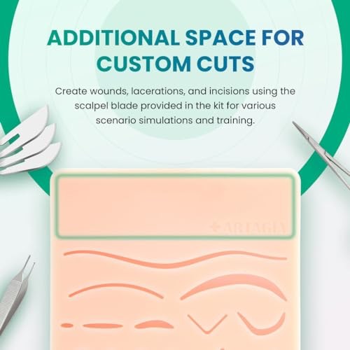 Complete Suture Practice Kit for Suture Training, Including Large Silicone