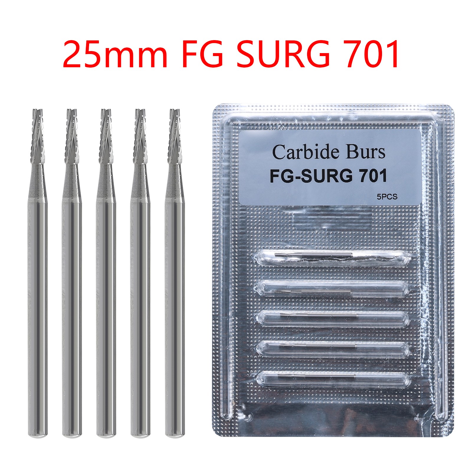Dental Surgical Burs 25mm Carbide Bur Friction Grip FG Fissure For High Speed da