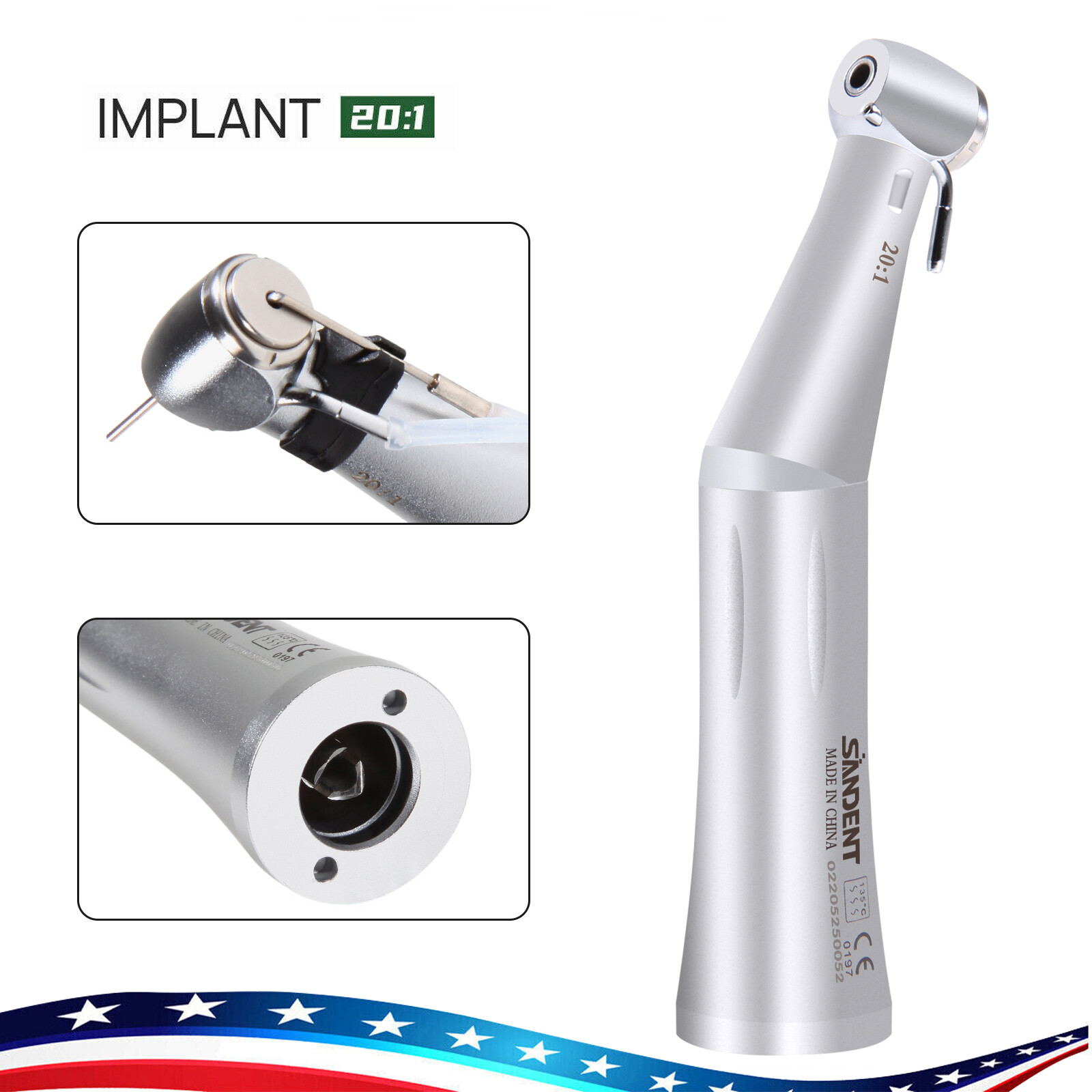 NSK Style Dental 1:1 1:5 20:1 LED Contra Angle Straight Handpiece E type