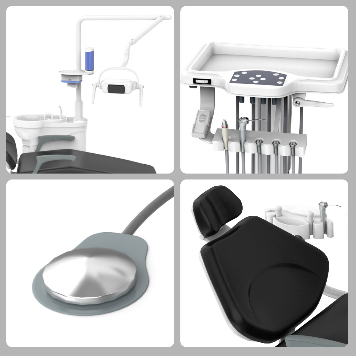 Dental Unit Chair Computer Controlled Motor Hard Leather+Mouth Sweeping Trolley