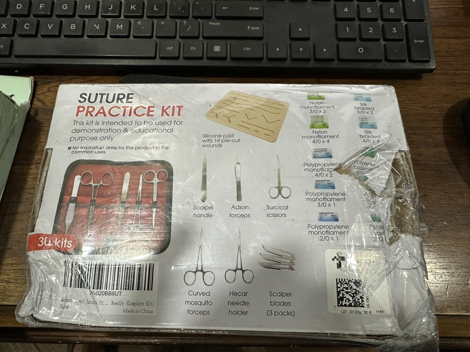 Medarchitect Suture Practice Complete Kit (30 Pieces) for Medical Student Suture