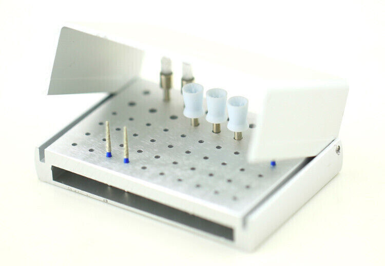 56 Holes Dental Bur Holder Stand High&Low Speed Disinfection Box Case Autoclave
