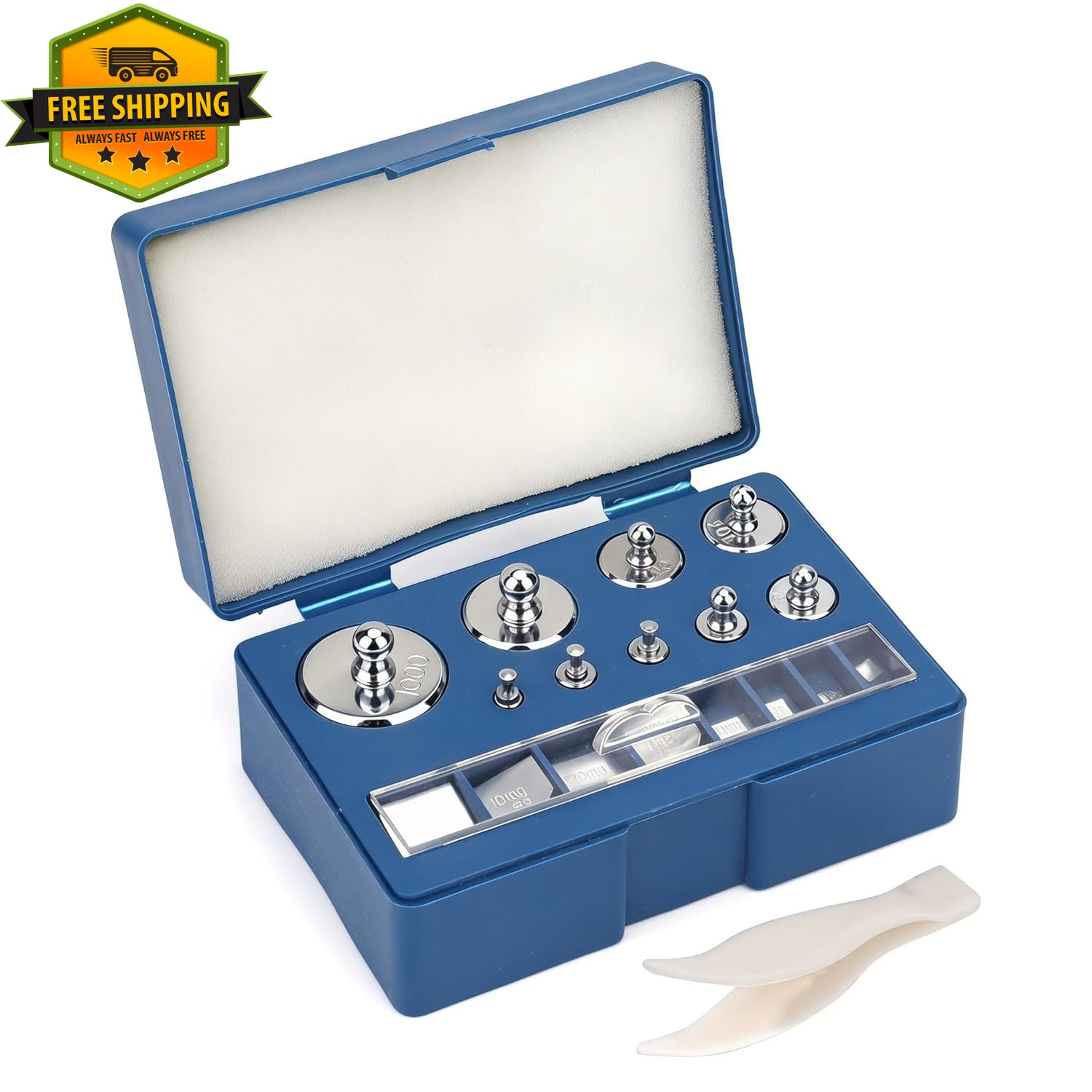 17PCS Precision Calibration Weight Kit 10mg-100g Steel Scale Weights Set