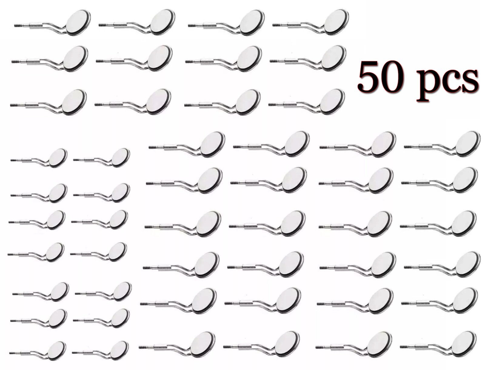 Dental Mouth Mirror 50x Double Sided Front Surface With Handle No.5 Simple Stem
