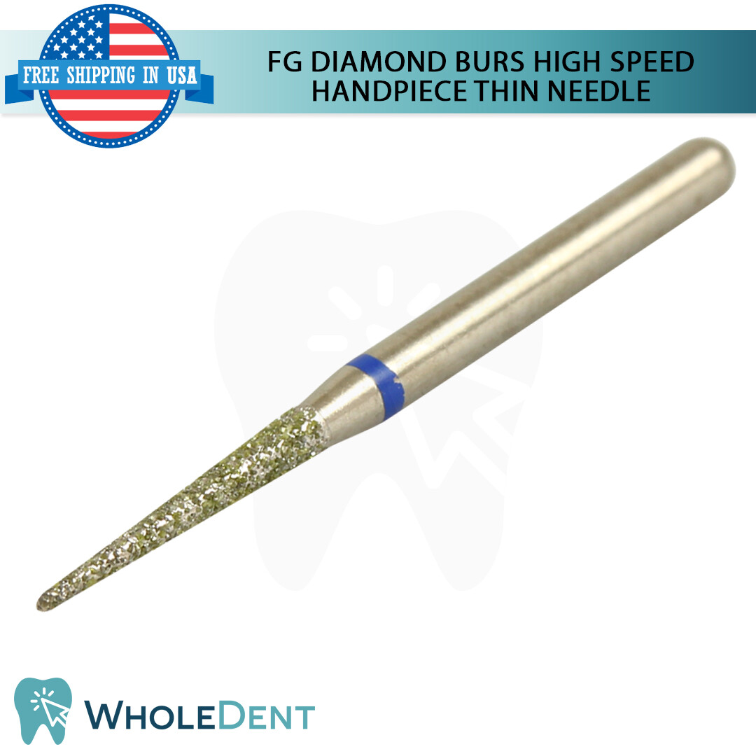 FG Diamond Burs Dental High Speed Handpiece Thin Needle Head 10Pcs Sterile