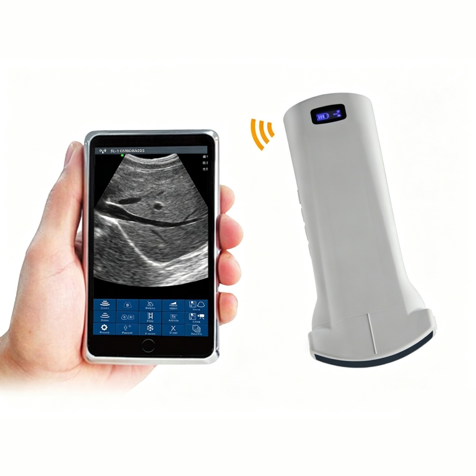 Convex probe handheld color Doppler ultrasound scanner with 192 array elements