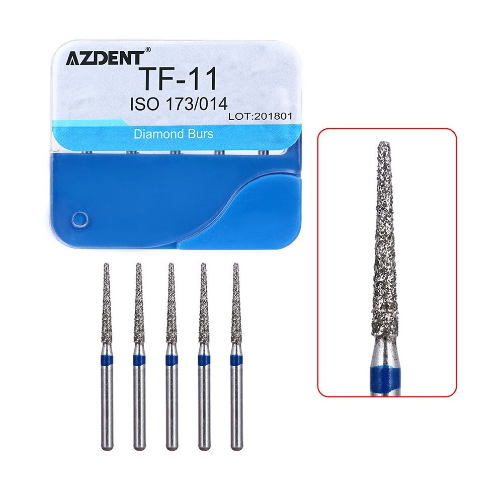 100pcs Dental Diamond Friction Grip Burs for High Speed Handpiece Medium 1.6mm