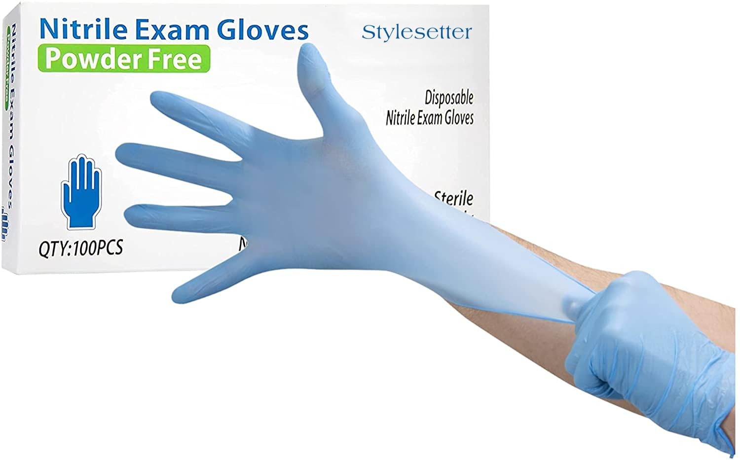 X-Large Blue Nitrile Disposable Exam Gloves, Industrial Medical Examination, …