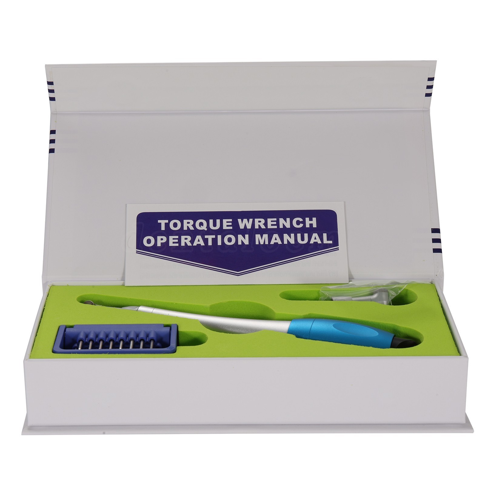 Dental Universal Implant Kit Torque Wrench Contra Angle & 16pcs Drivers Blue