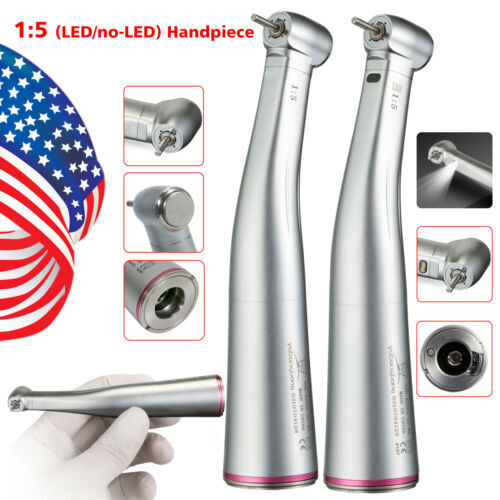 1:5 Contra Angle Handpiece 4 Spray LED Fiber Optic/Without LED Dental