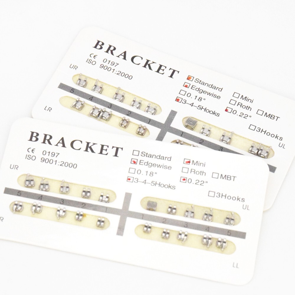 20 pcs/Kit Orthodontic Dental Bracket Braces Mini Edgewise .022 Hooks 3-4-5 MIM