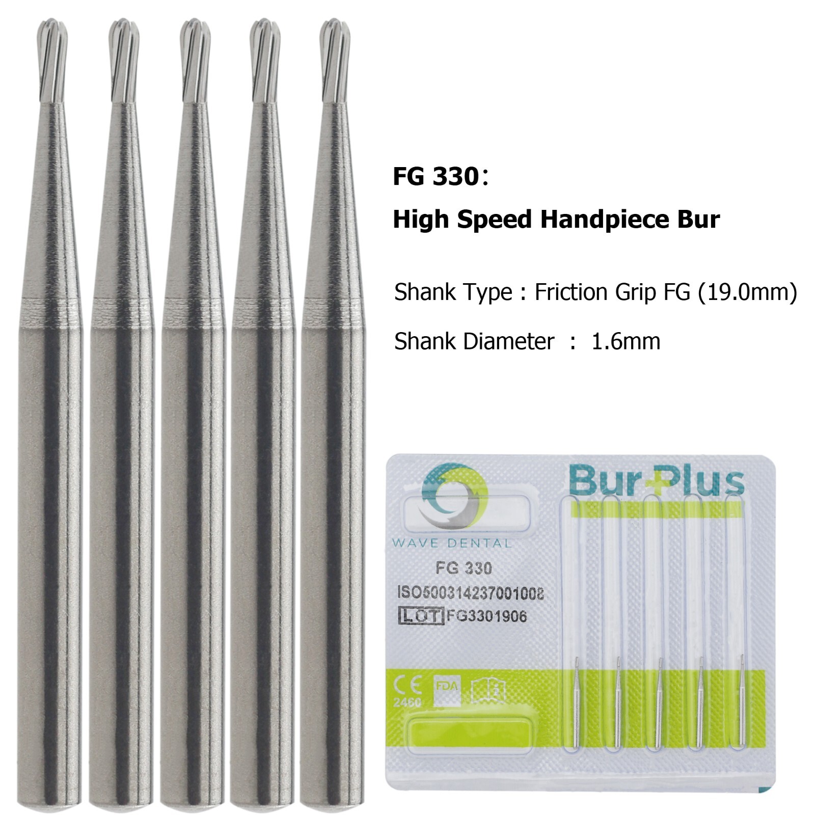 Wave Dental Carbide Burs FG 8 2 4 6 1/4 1/2 Round 330 557 556 245 Friction Grip