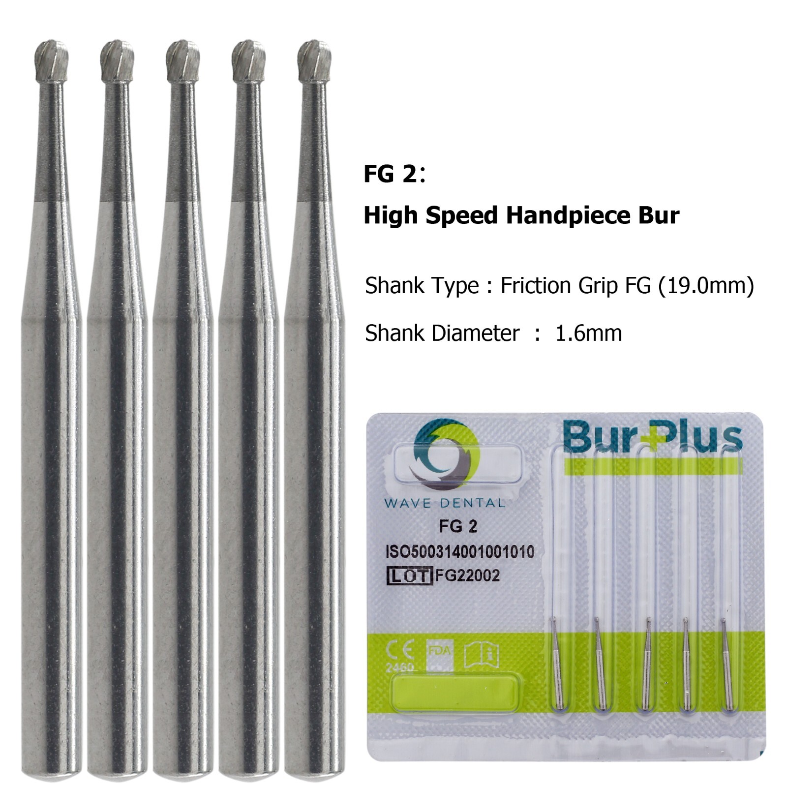 Wave Dental Carbide Burs FG 8 2 4 6 1/4 1/2 Round 330 557 556 245 Friction Grip