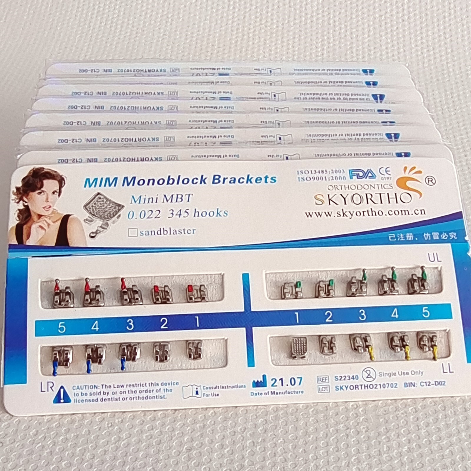 20pc/Kit Dental Orthodontic Bracket Braces Teeth Alignment Straightening MBT