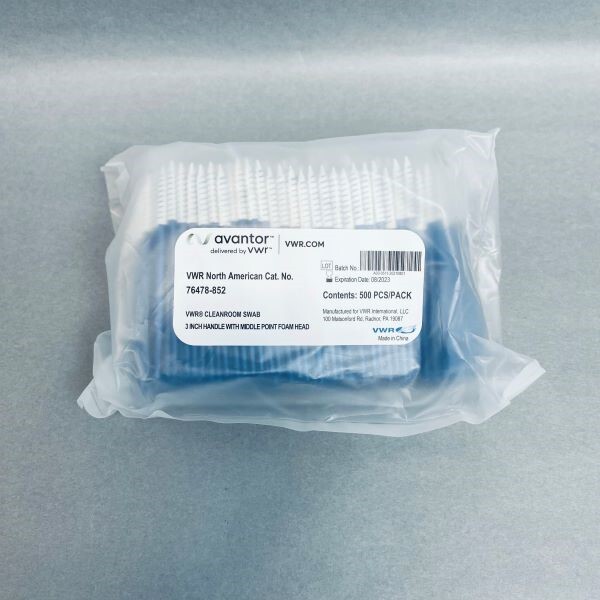 VWR Cleanroom Swab Medium Pointed Compressed Foam Head Open Case of 2500 Swabs