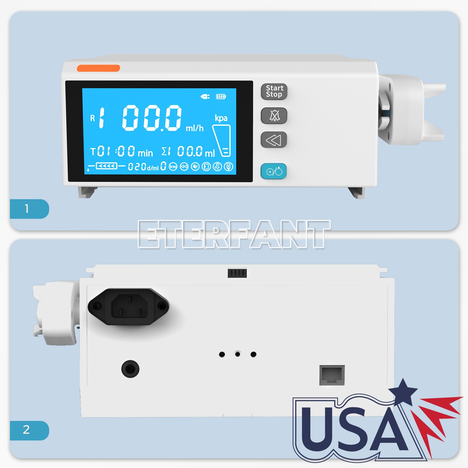 4.3 inch color touch screen Syringe pump Stackable design Medical/Lab Use