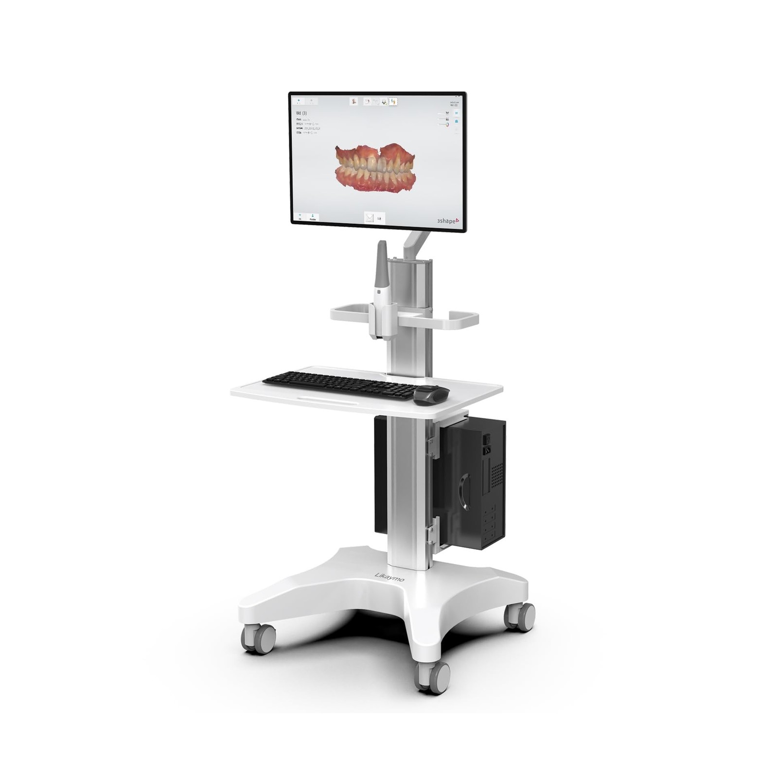 Medical Trolley Cart with Monitor Mount & Oral Scanner Holder – Height-Adj