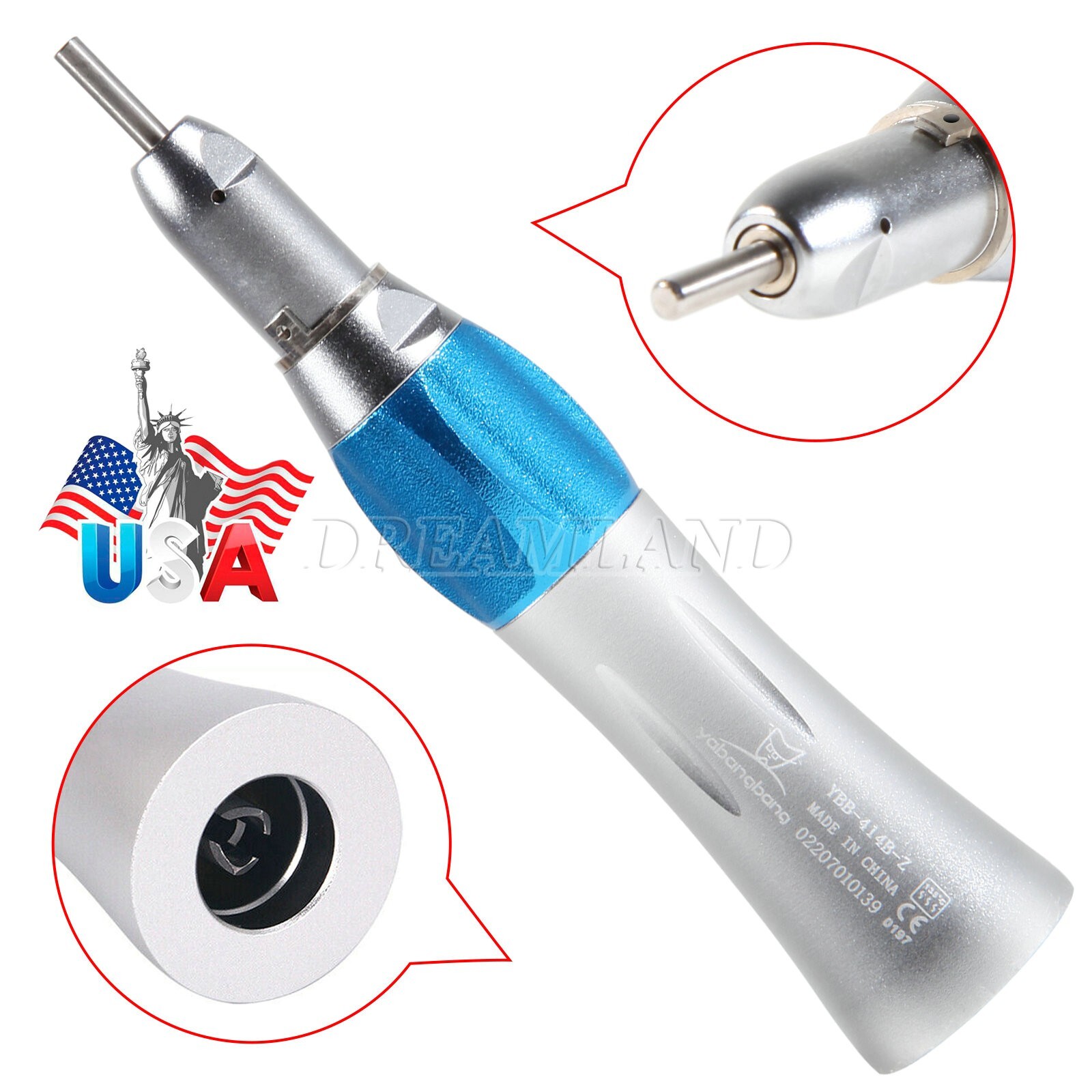 5x Dental Low Speed Straight Nosecone Handpiece 1:1 fit NSK E-type Motor Bc