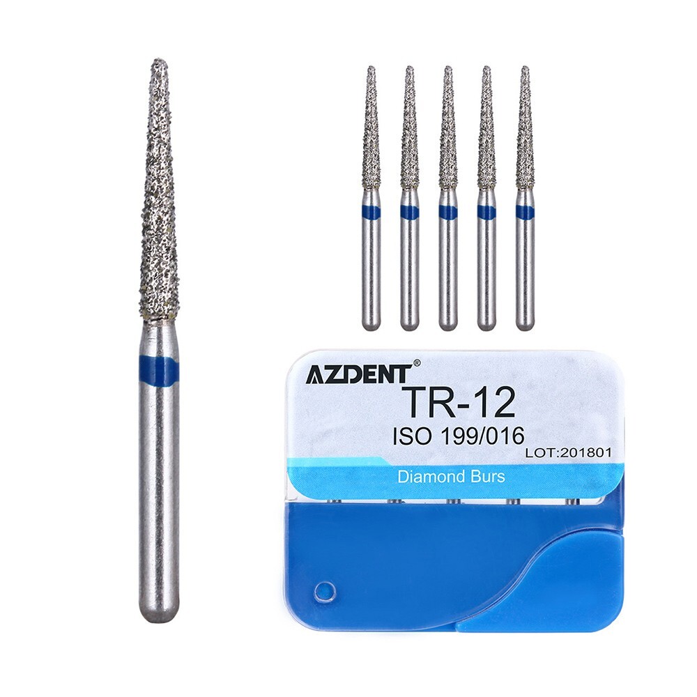 100pcs Dental Diamond Friction Grip Burs for High Speed Handpiece Medium 1.6mm