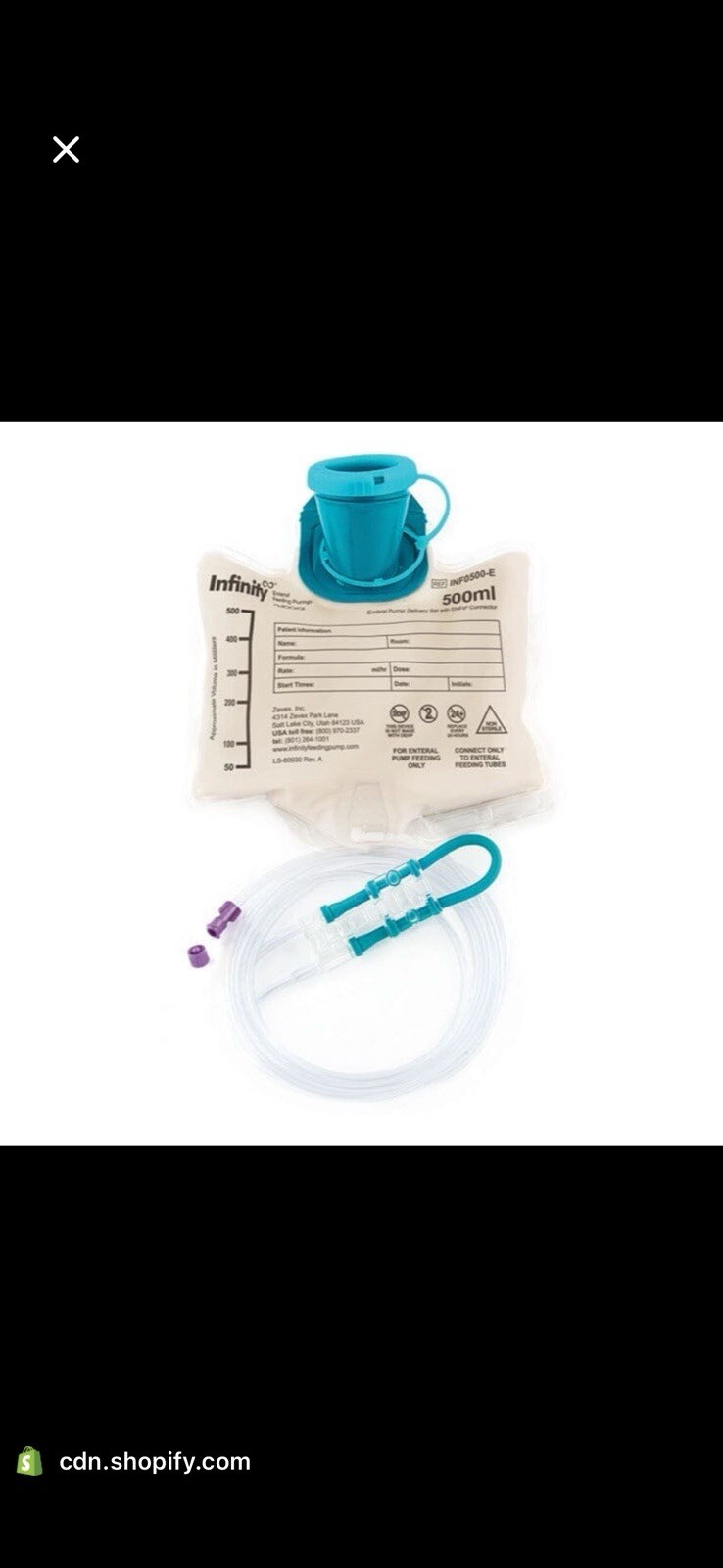 Infinity Portable Enteral Feeding Pump 500 mL Pump Delivery Set ENFit INF0500-E