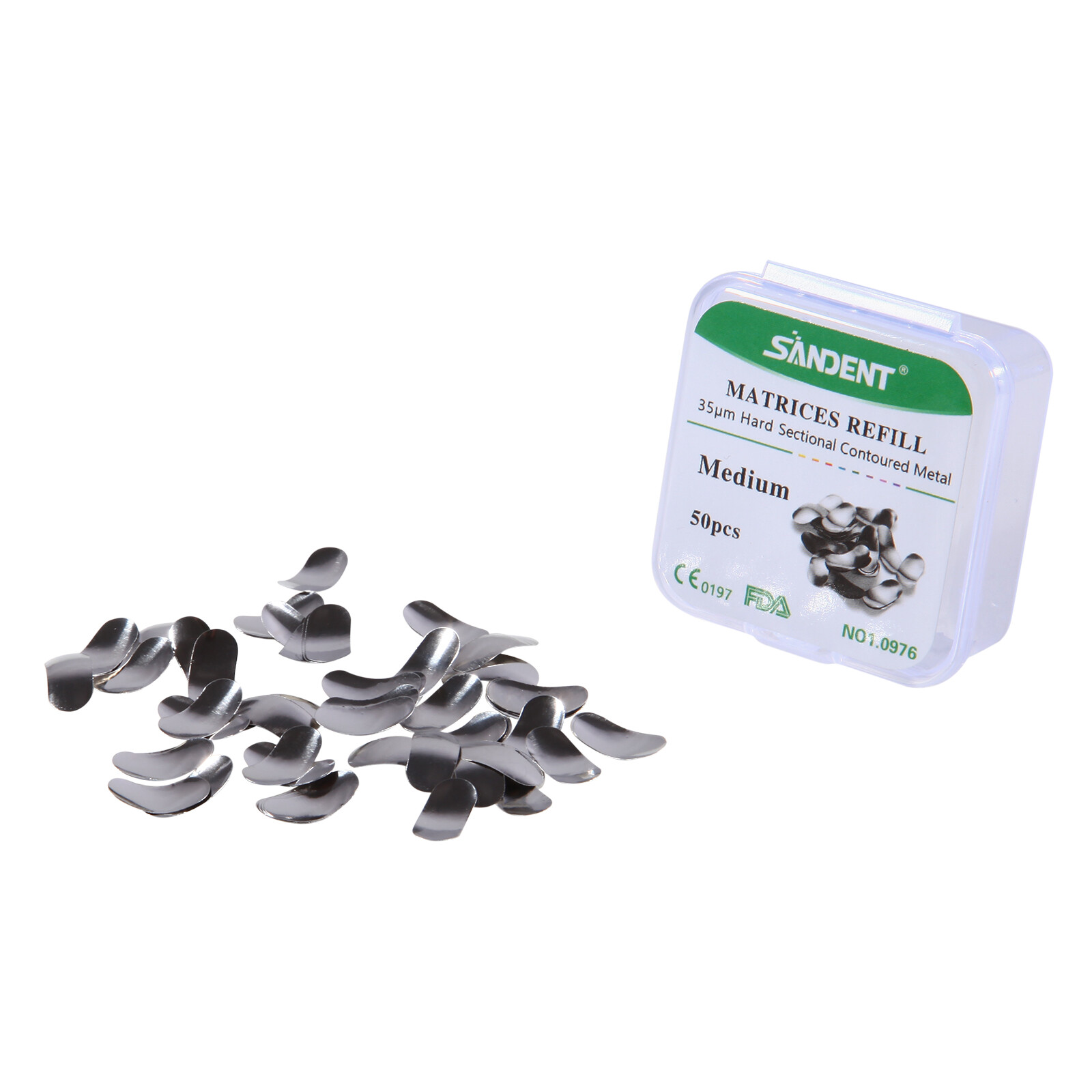 Dental Metal Matrices Matrix Band Sectional Contoured Refill Box Medium 35μm