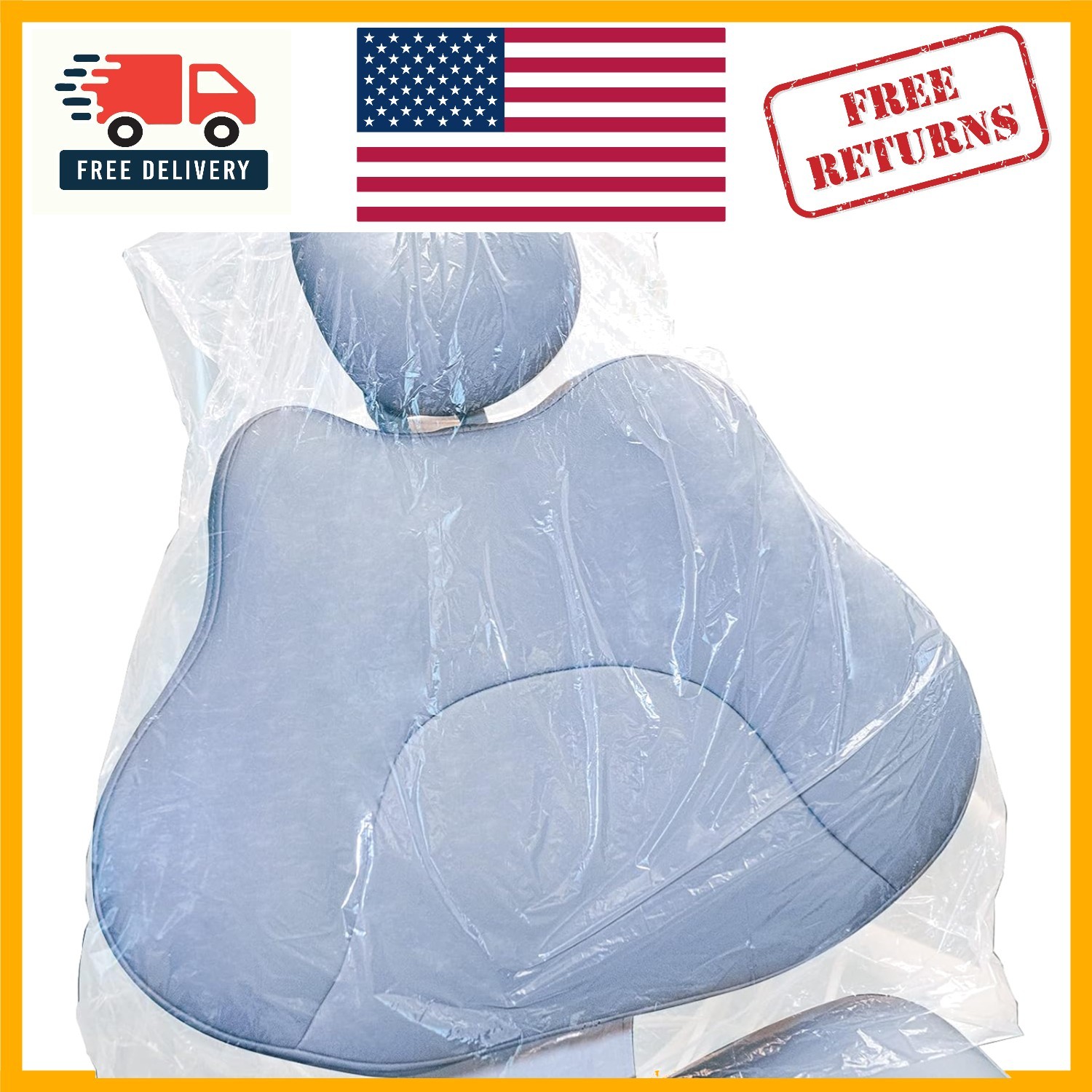 200 Count Clear Plastic Dental Chair Covers – 32″ x 32″ for Easy Cleanliness