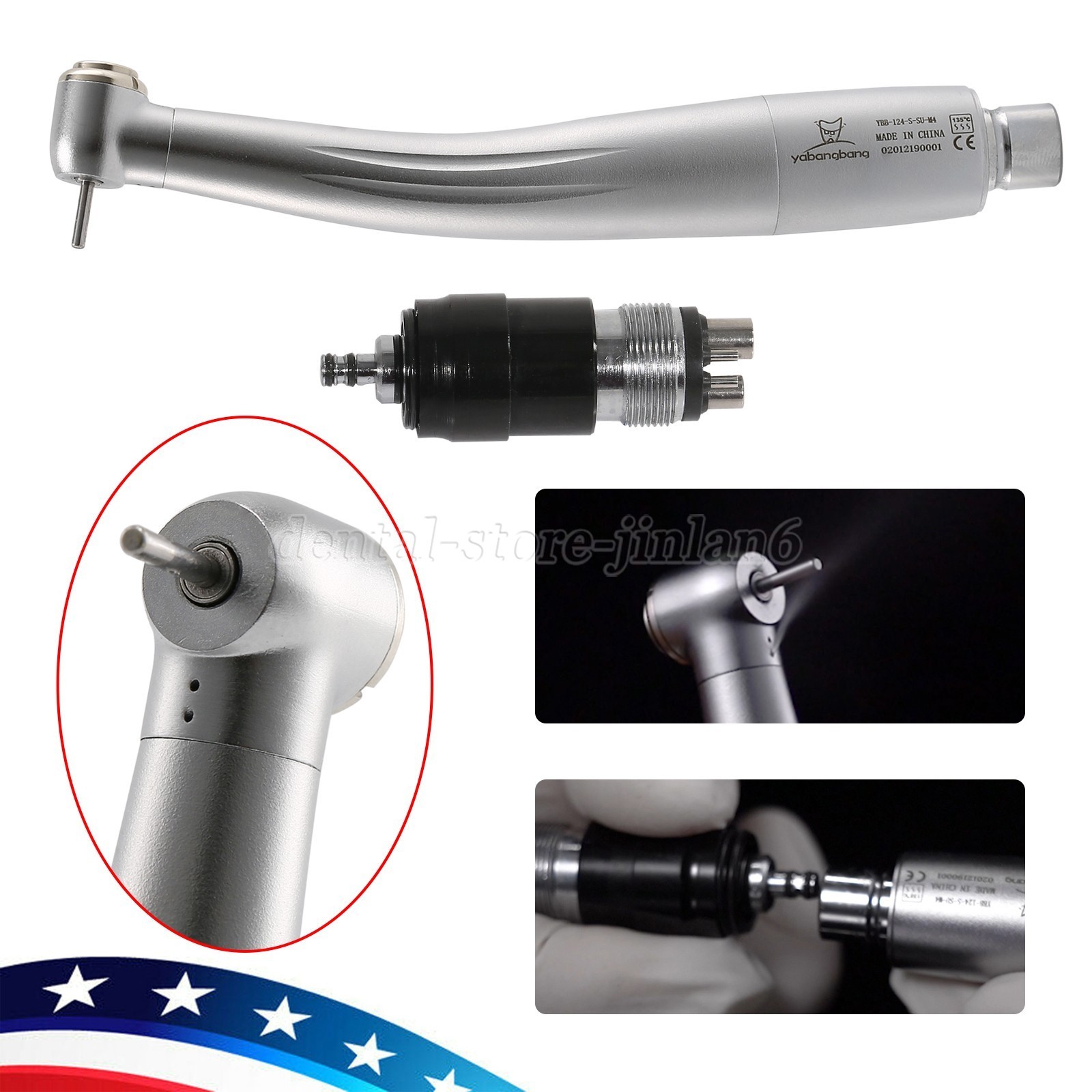 10 Pcs NSK Style Dental High Speed Turbine Handpiece+4 Hole Quick Coupling YBNK4