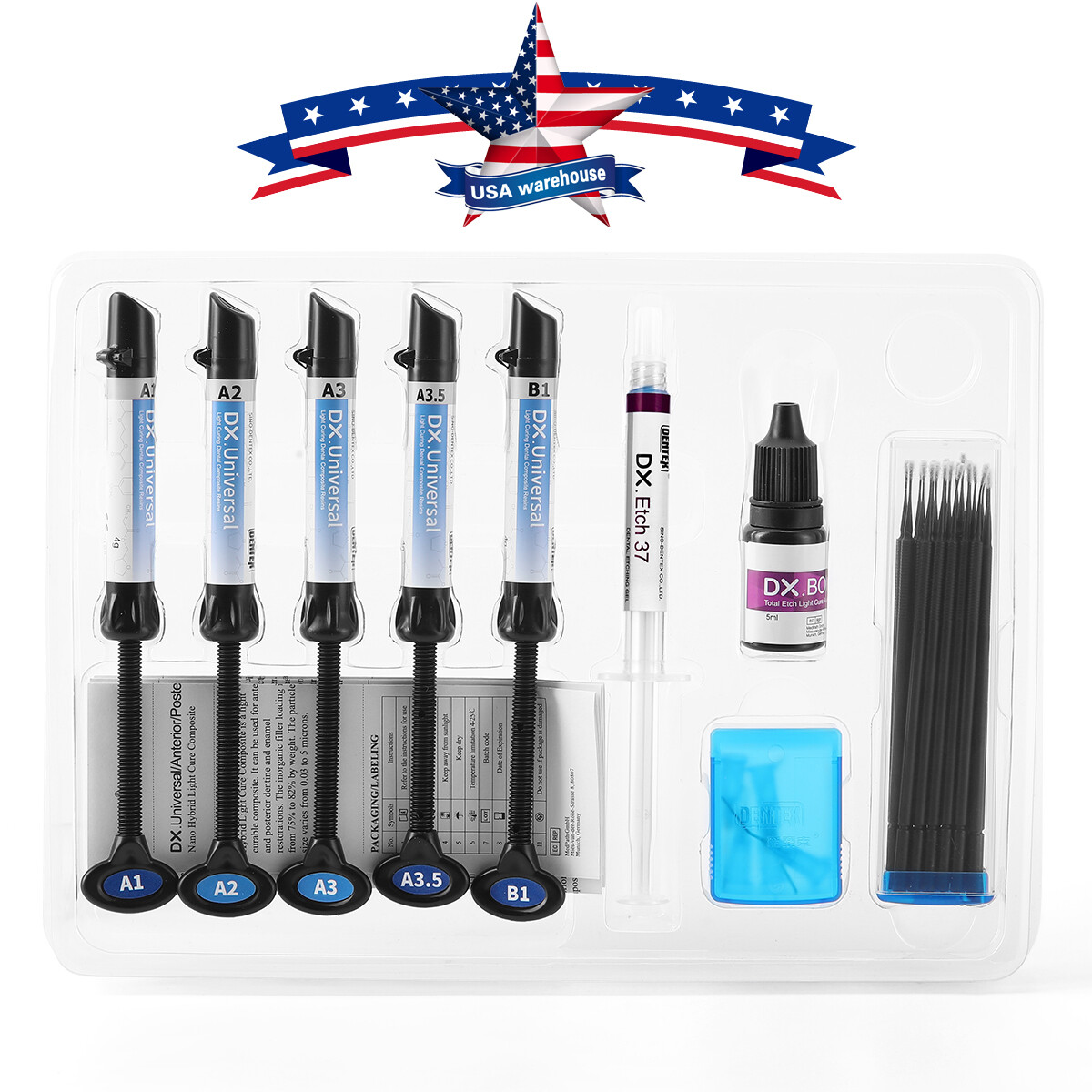 Dental Glue Orthodontic Bonding Light Cure Resin Composite Kit /Brackets Mini