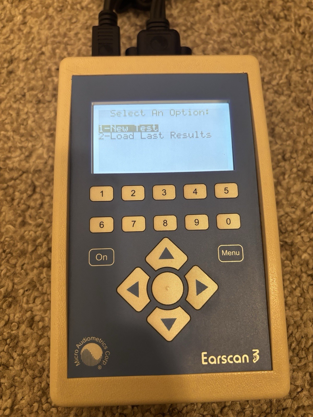 Earscan 3 Audiometer (ES3) with Headset, Response Bottom, AC Adapter & Cords