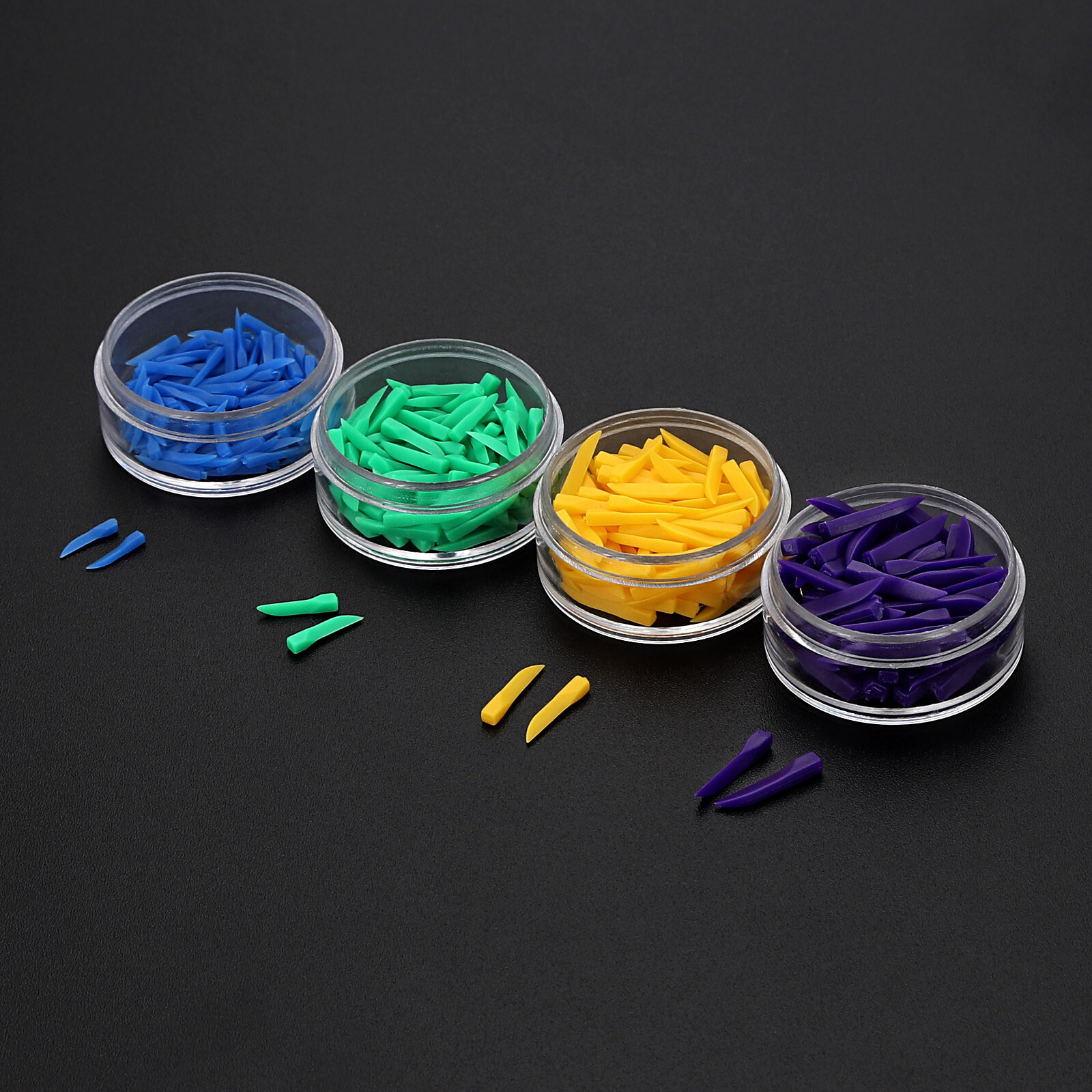 100pcs Dental Disposable Wedges Plastic Poly Wedges 4 Colors 4 Sizes XS S M L