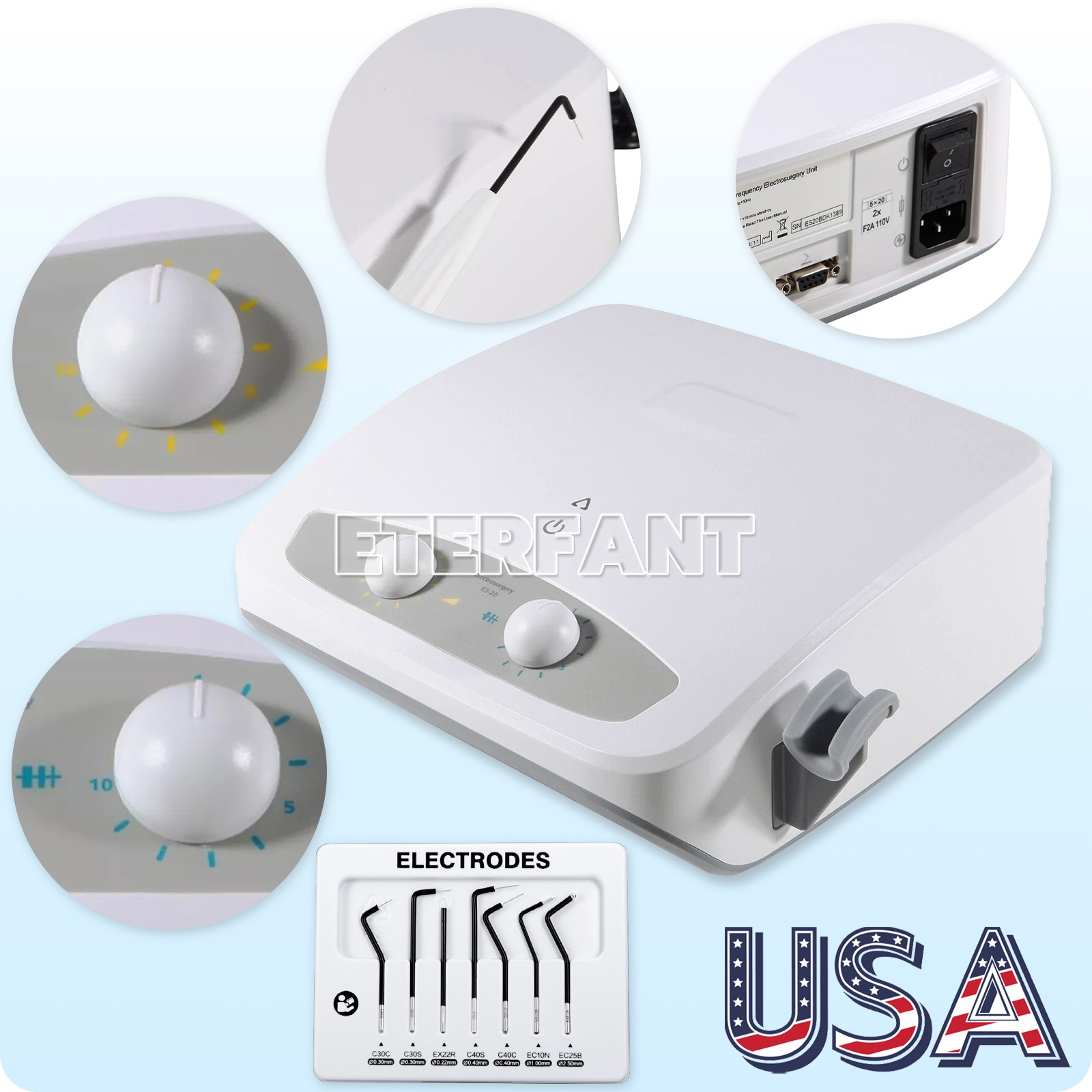 Dental Electro Electrosurgery Unit Machine High Frequency Electric w/7 Electrode