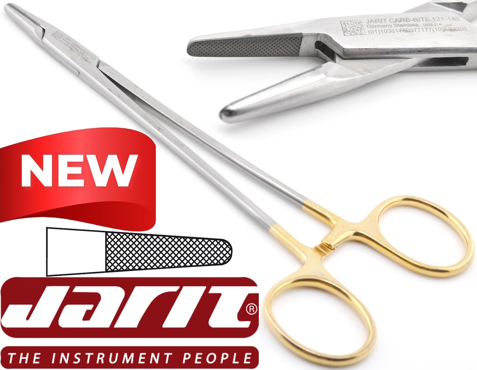 JARIT 121-140 Durogrip Mayo Hegar SERR Tungsten Carb-Bite Needle Holder 7.25″