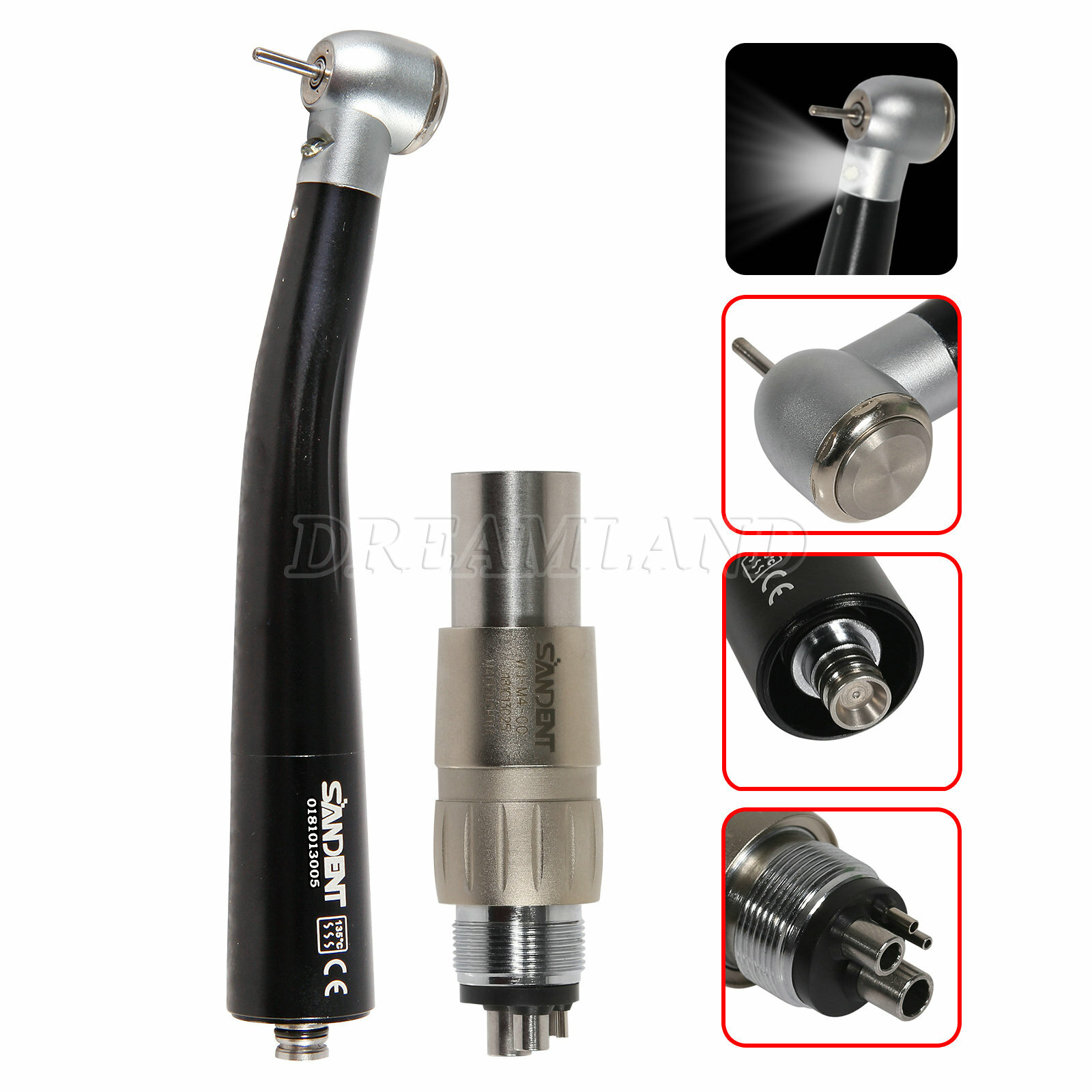 Dental LED E-generator internal triple spray Handpiece Fit NSK 4H Quick Coupler