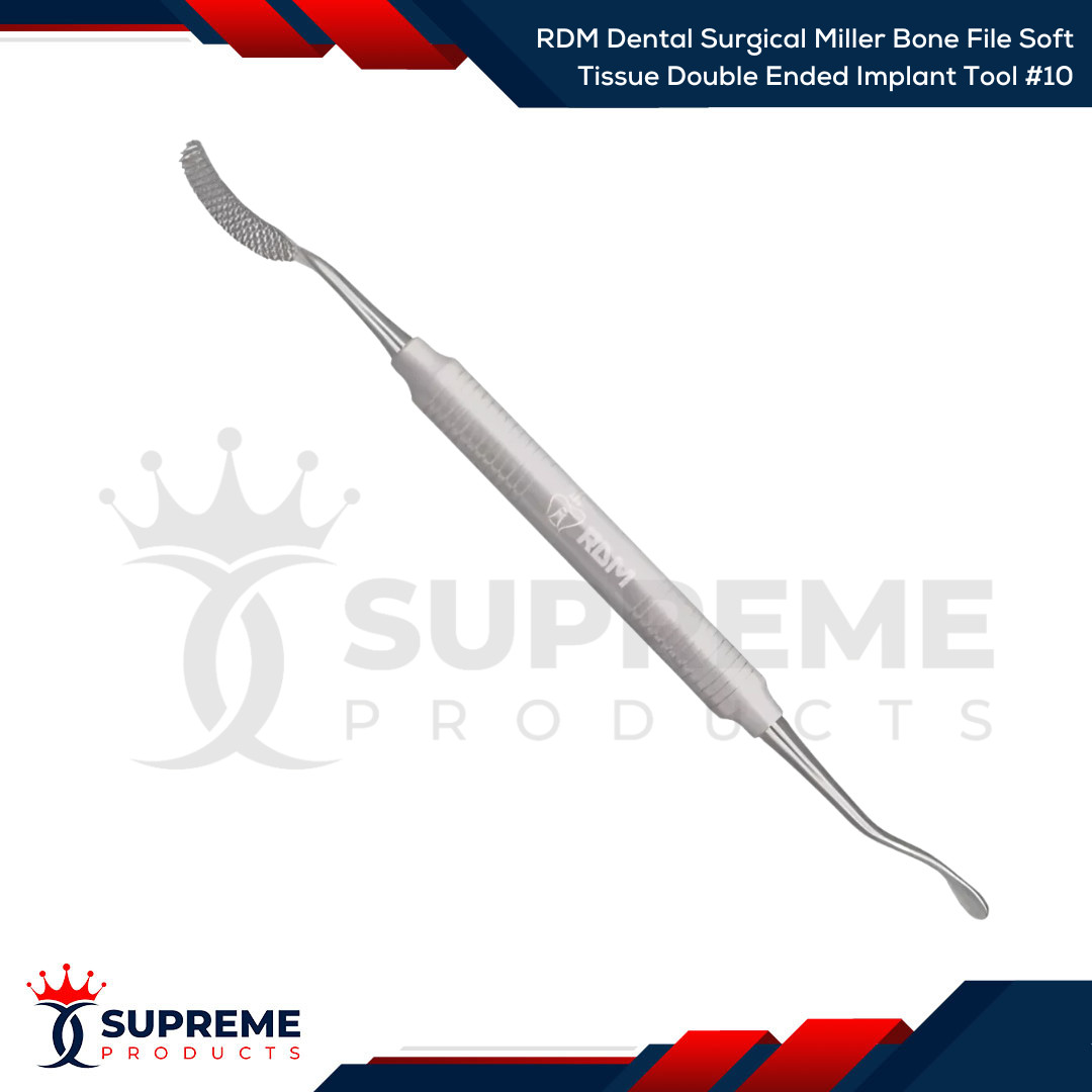 RDM Dental Surgical Miller Bone File Soft Tissue Double Ended Implant Tool #10