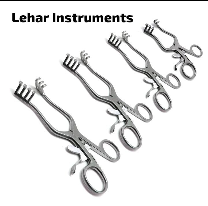 4 Pcs Weitlaner Retractors 4.5″, 5.5″, 6.5″, 7″ Blunt 3×4 Prongs Surgical Tools