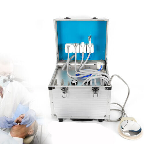 Portable Dental Delivery Unit: Rolling Box with 4 Holes Air Compressor Suction