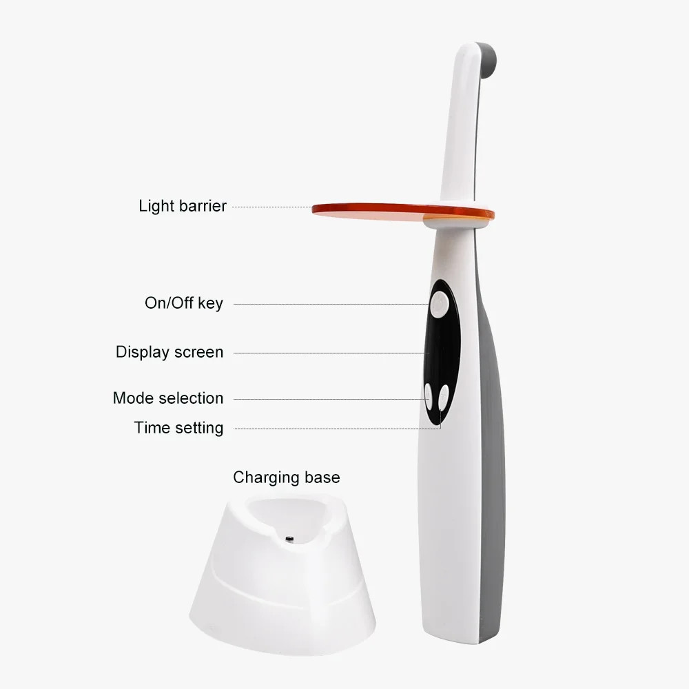 ILED Wireless Curing Light Dental 1 Second Cure Lamp metal head 2500mW/c㎡ LV3 SA