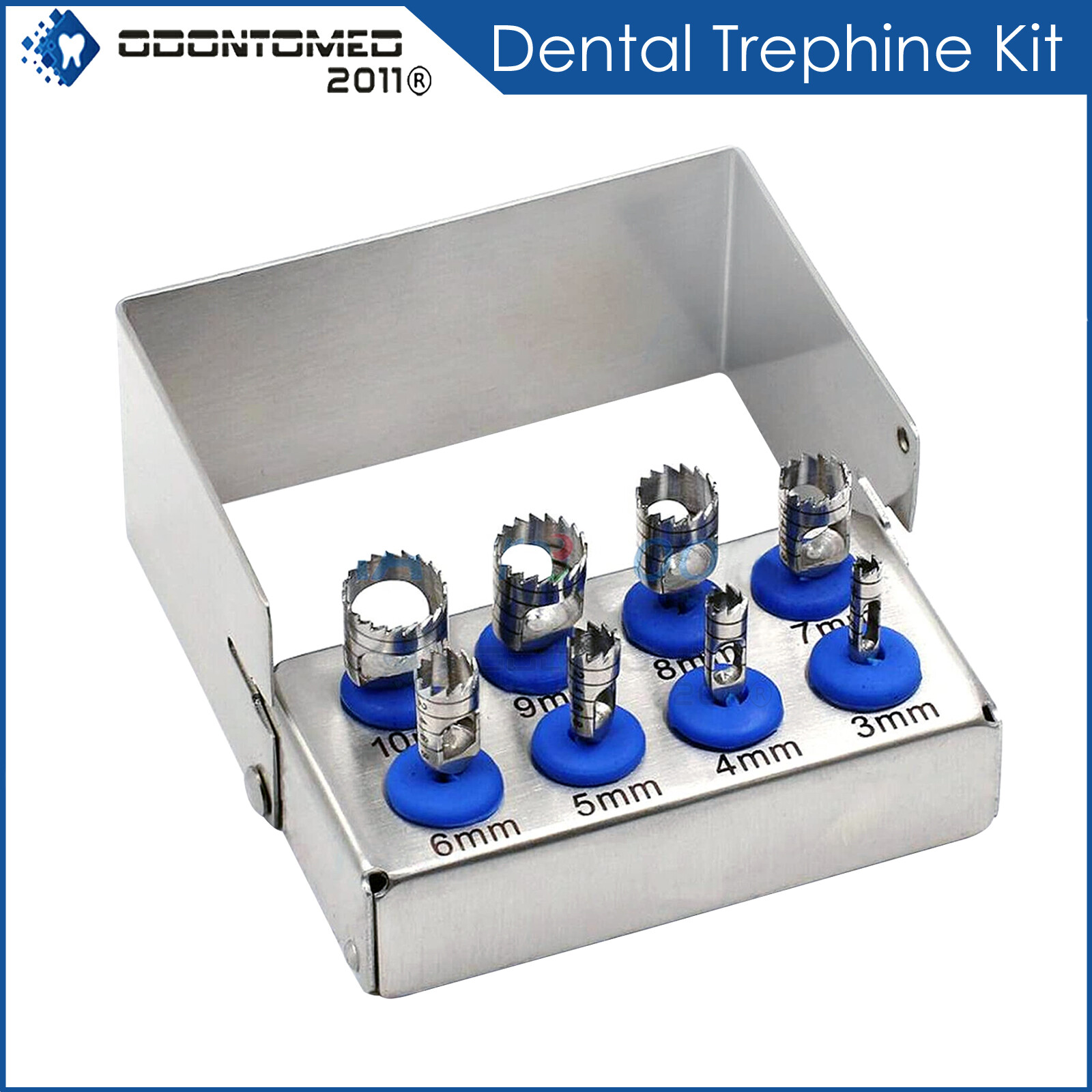 8 Pcs Dental Trephine Drills Kit for Implant Surgical Surgery Polish DN-2243